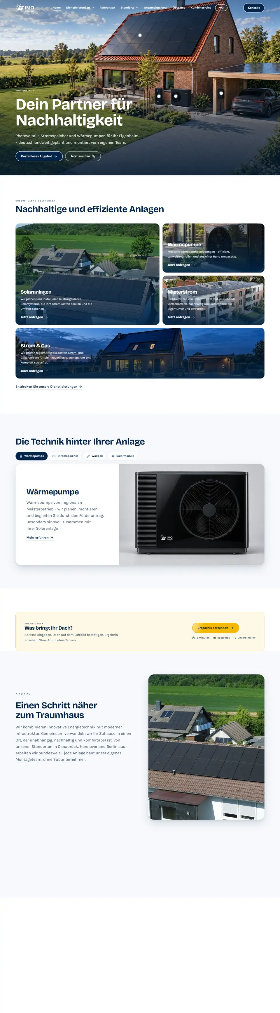 Startseite von IMO Energie am Rechner